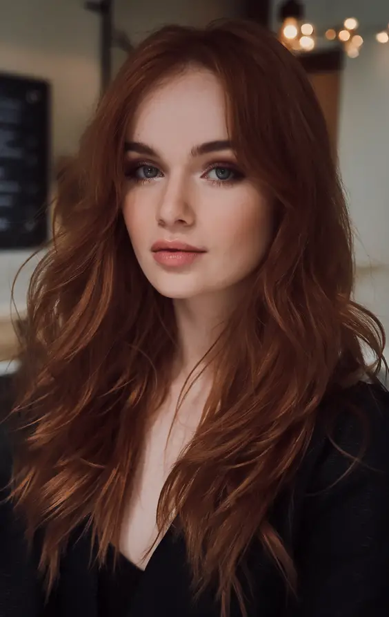 Spring Auburn Hair Colors Ideas 2025: Natural Red and Copper Highlights