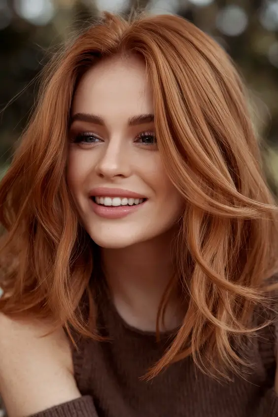 Spring Auburn Hair Colors Ideas 2025: Natural Red and Copper Highlights