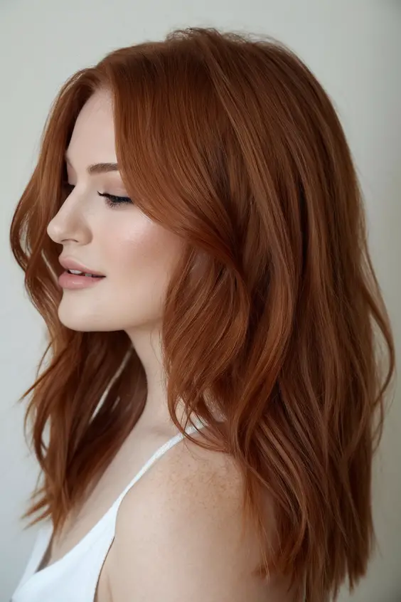 Spring Auburn Hair Colors Ideas 2025: Natural Red and Copper Highlights