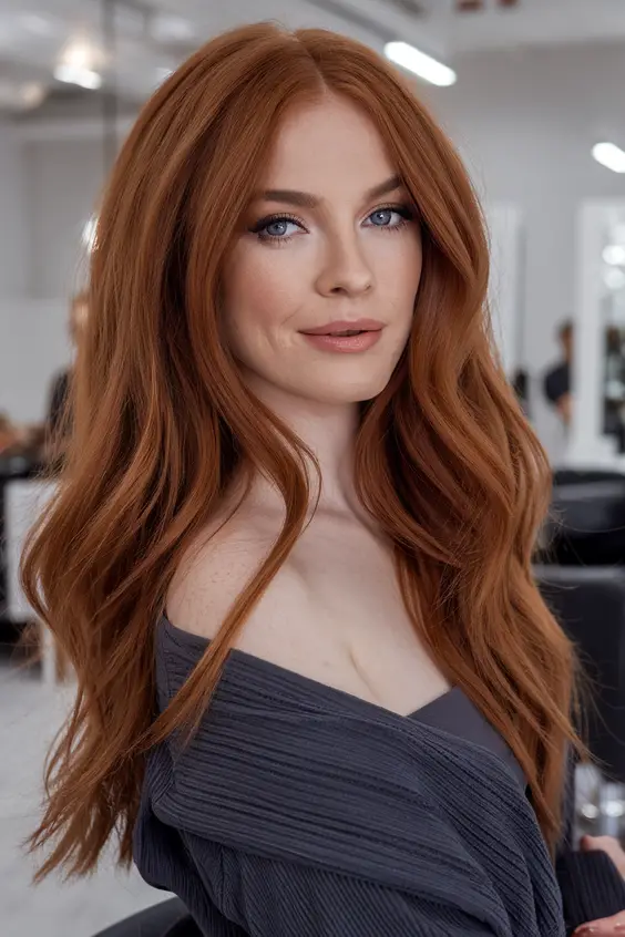 Spring Auburn Hair Colors Ideas 2025: Natural Red and Copper Highlights