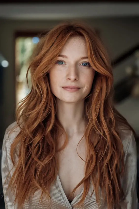 Spring Auburn Hair Colors Ideas 2025: Natural Red and Copper Highlights