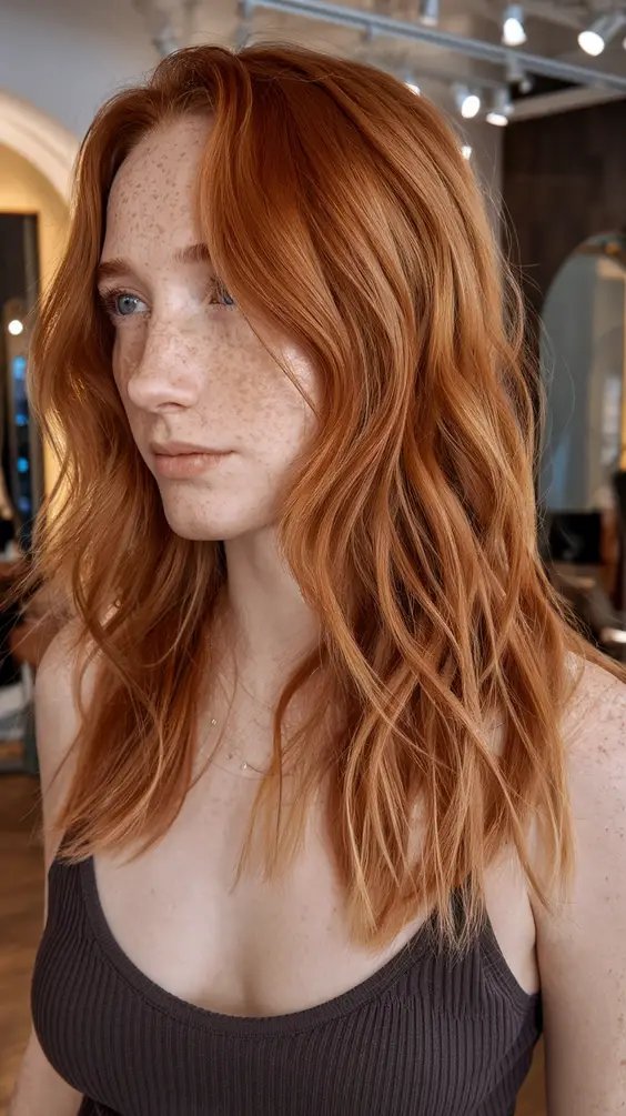 Spring Auburn Hair Colors Ideas 2025: Natural Red and Copper Highlights