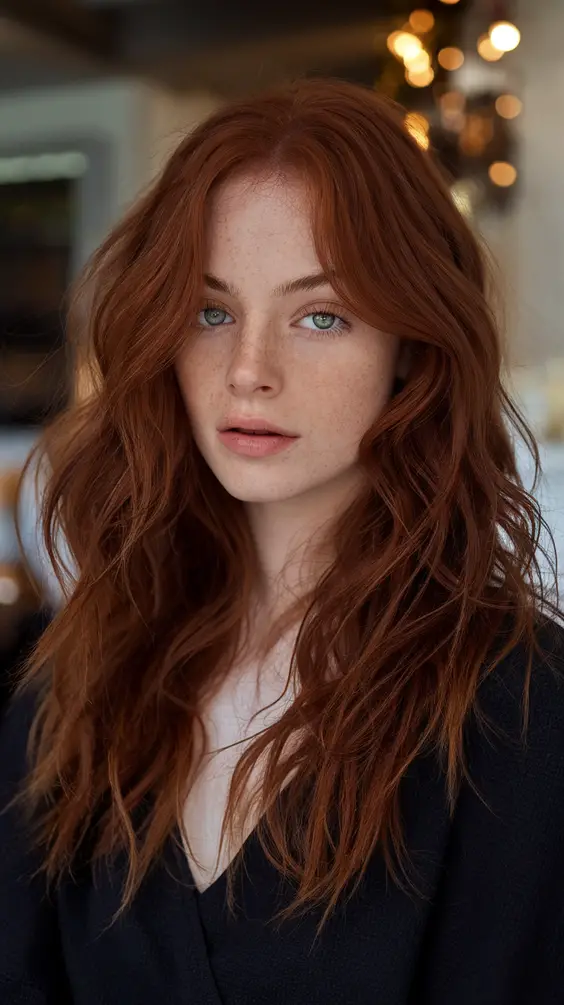 Spring Auburn Hair Colors Ideas 2025: Natural Red and Copper Highlights