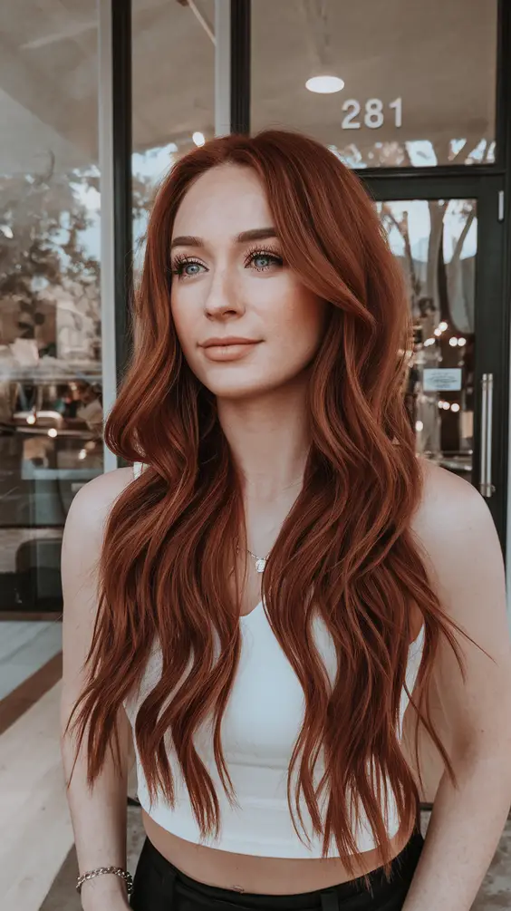 Spring Auburn Hair Colors Ideas 2025: Natural Red and Copper Highlights